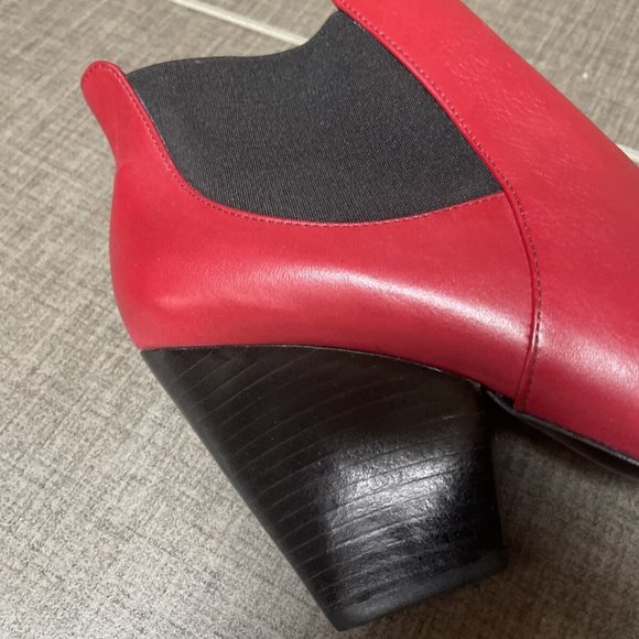 Pour la victoire red leather Allena high heel chelsea ankle boots booties 8 nib - Picture 5 of 9